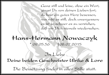 Traueranzeige von Hans-Hermann Nowaczyk von Stadtspiegel Wattenscheid