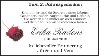 Traueranzeige von Erika Radons von LÜNER ANZEIGER