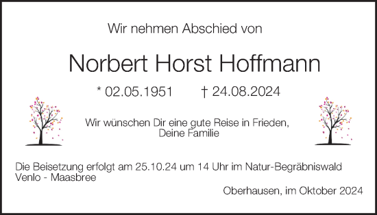 Traueranzeige von Norbert Horst Hoffmann von Tageszeitung