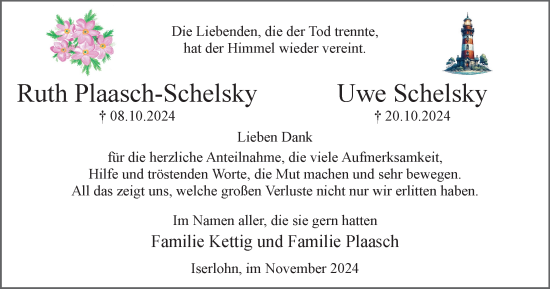 Traueranzeige von Ruth Plaasch-Schelsky von Tageszeitung