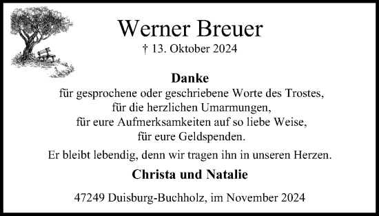Traueranzeige von Werner Breuer von Tageszeitung