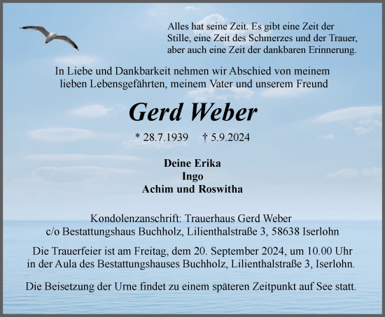 Traueranzeige von Gerd Weber von Tageszeitung