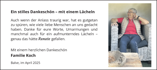 Traueranzeige von Renate  von Tageszeitung