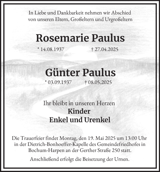 Traueranzeige von Günter Paulus von Tageszeitung