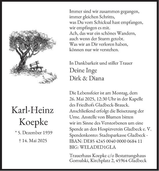 Traueranzeige von Karl-Heinz Koepke von Tageszeitung