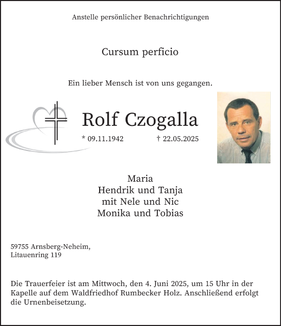 Traueranzeige von Rolf Czogalla von Tageszeitung