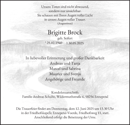 Traueranzeige von Brigitte Brock von Tageszeitung