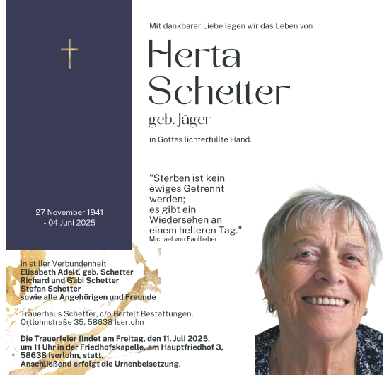 Traueranzeige von Herta Schetter von Tageszeitung
