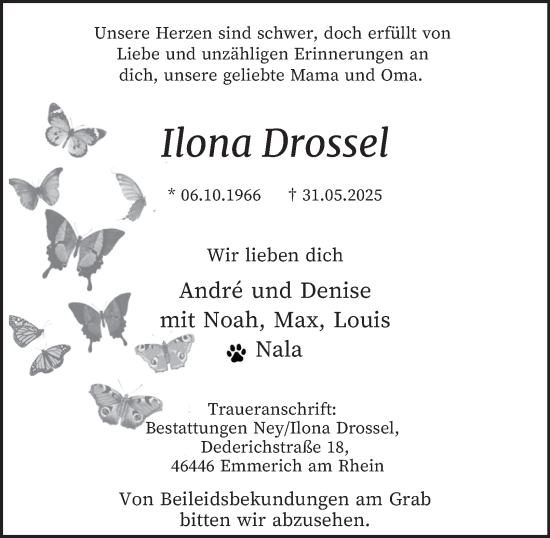 Traueranzeige von Ilona Drossel von Tageszeitung