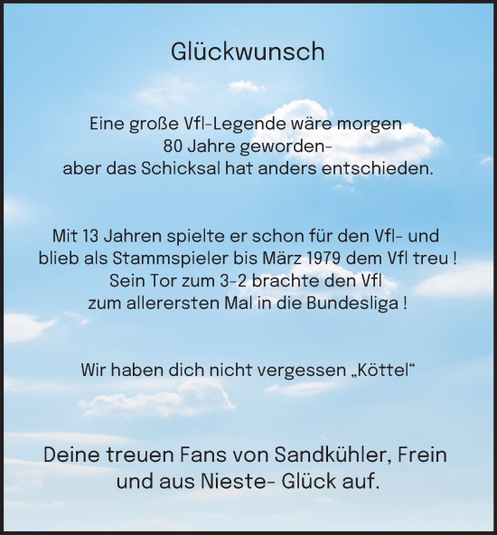 Traueranzeige von Köttel  von Tageszeitung
