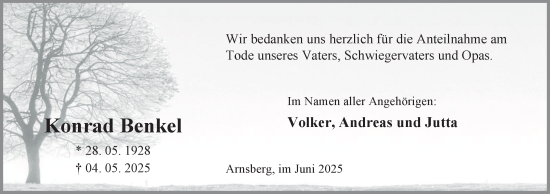 Traueranzeige von Konrad Benkel von Tageszeitung