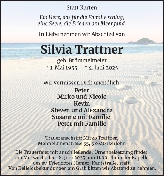 Traueranzeige von Silvia Trattner von Tageszeitung