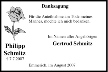 Traueranzeige von Philipp Schmitz von Tageszeitung