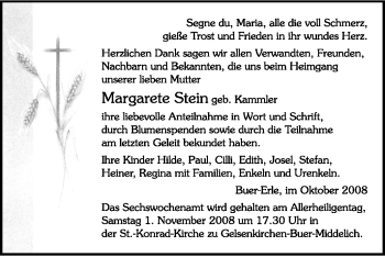 Traueranzeige von Margarete Stein von Tageszeitung