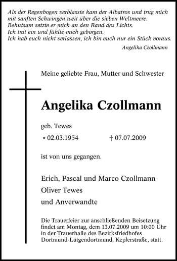 Traueranzeige von Angelika Czollmann von Tageszeitung