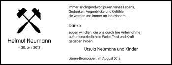 Traueranzeige von Helmut Neumann von Tageszeitung