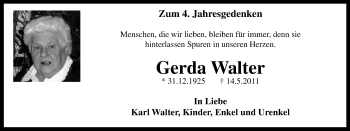 Traueranzeige von Gerda Walter von Stadtanz.Castrop-Rauxel