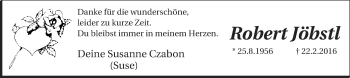 Traueranzeige von Robert Jöbstl von Lüner Anzeiger