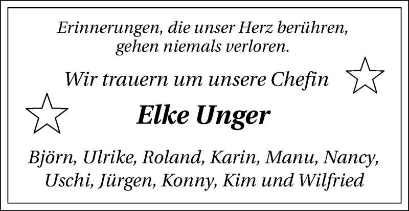  Traueranzeige für Elke Unger vom 16.02.2019 aus Lüner Anzeiger