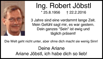 Traueranzeige von Robert Jöbstl von Lüner Anzeiger