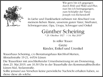Traueranzeige von Günther Scheiring von Lüner Anzeiger