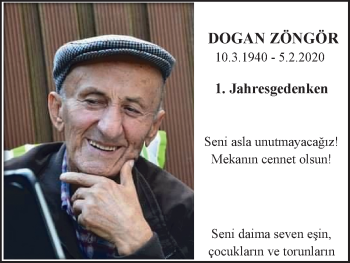 Traueranzeige von Dogan Zöngör von WVW Anzeigenblätter