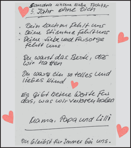 Traueranzeige von Sandra Müller von Tageszeitung