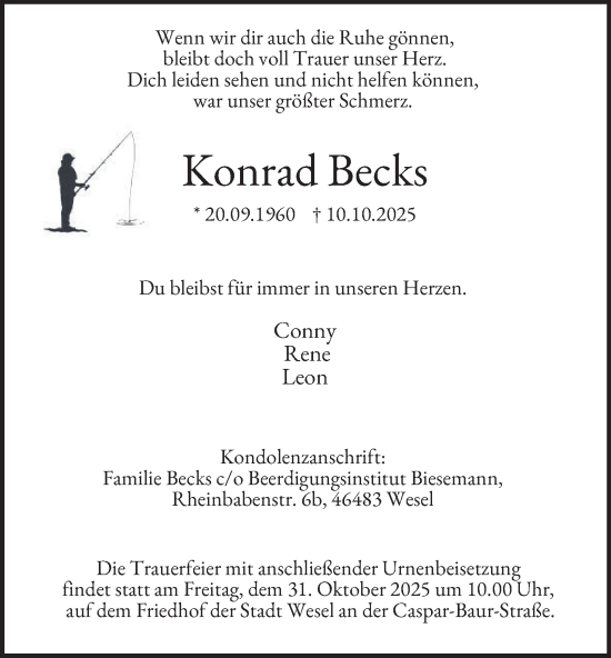 Traueranzeige von Konrad Becks von Tageszeitung