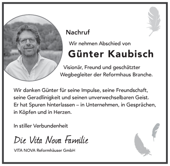 Traueranzeige von Günter Kaubisch von Tageszeitung