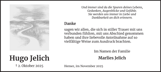 Traueranzeige von Hugo Jelich von Tageszeitung