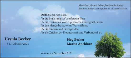 Traueranzeige von Jörg Becker von Tageszeitung