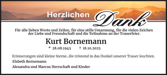 Traueranzeige von Kurt Bornemann von Tageszeitung
