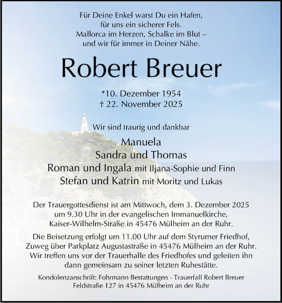 Traueranzeige von Robert Breuer von Tageszeitung