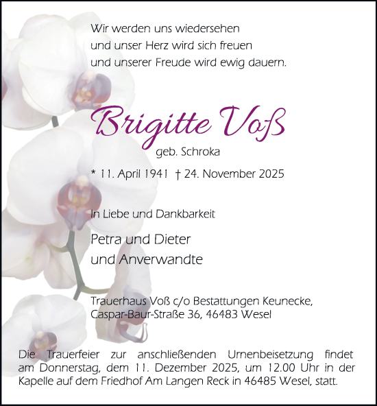Traueranzeige von Brigitte Voß von Tageszeitung