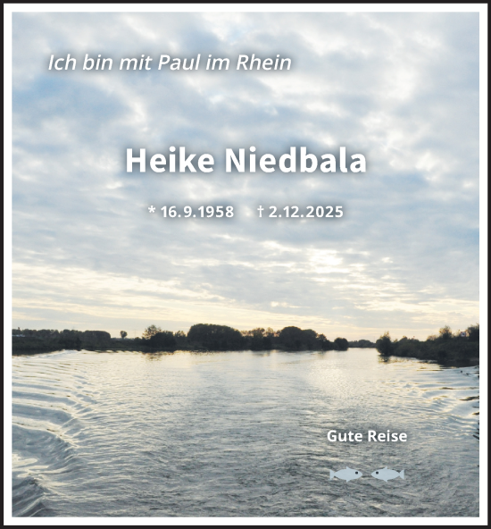 Traueranzeige von Heike Niedbala von Tageszeitung