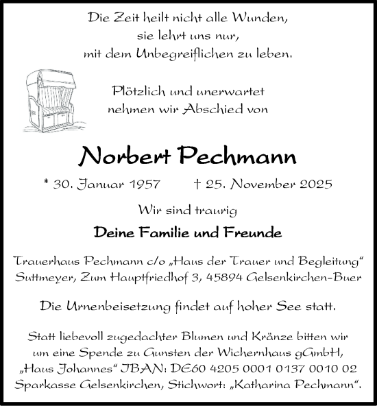 Traueranzeige von Norbert Pechmann von Tageszeitung