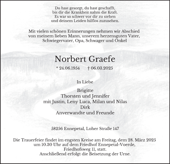 Traueranzeige von Norbert Graefe von Tageszeitung