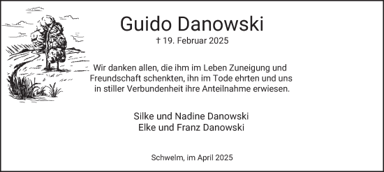 Traueranzeige von Guido Danowski von Tageszeitung