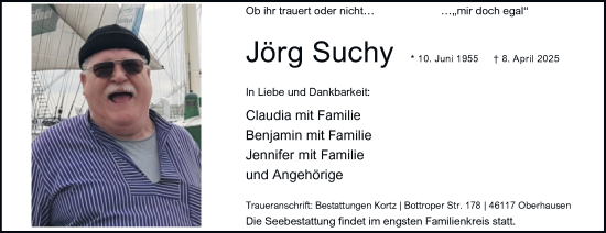 Traueranzeige von Jörg Suchy von Tageszeitung