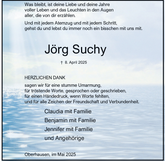 Traueranzeige von Jörg Suchy von Tageszeitung