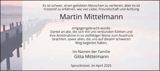 Traueranzeige von Martin Mittelmann von Tageszeitung