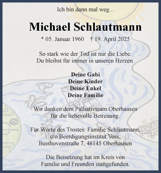 Traueranzeige von Michael Schlautmann von Tageszeitung
