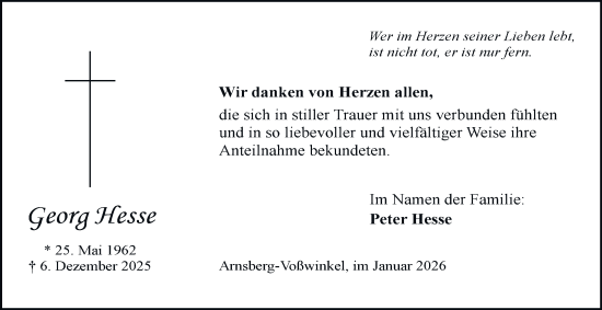 Traueranzeige von Georg Hesse von Tageszeitung