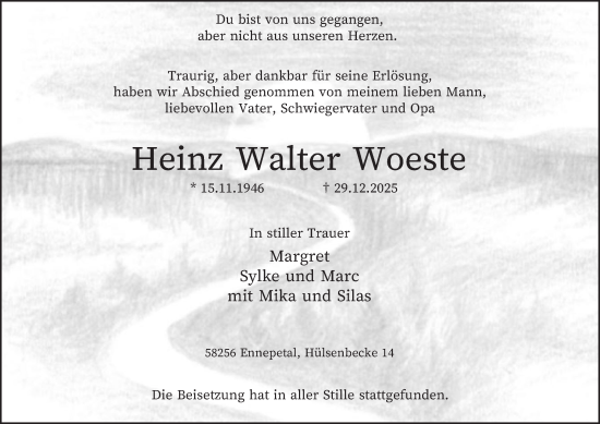 Traueranzeige von Heinz Walter Woeste von Tageszeitung