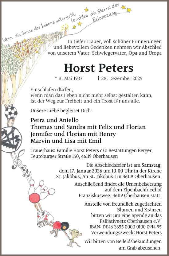 Traueranzeige von Horst Peters von Tageszeitung