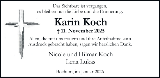 Traueranzeige von Karin Koch von Tageszeitung