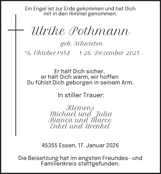 Traueranzeige von Ulrike Pothmann von Tageszeitung