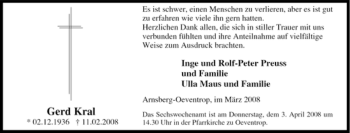 Traueranzeige von Gerd Kral von Tageszeitung