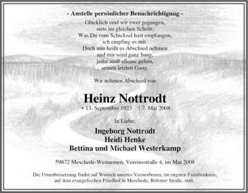 Traueranzeige von Heinz Nottrodt von Tageszeitung