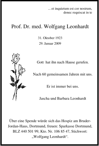 Traueranzeige von Wolfgang Leonhardt von Tageszeitung